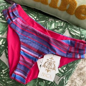 BECCA Reversible Hipster, Stripe Therapy NWT XS BIKINI BOTTOM ONLY